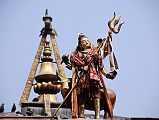 Kathmandu Durbar Square 07 02 Shiva And Nandi Close Up On Top Of Entrance Gate To Mahendreswor Temple